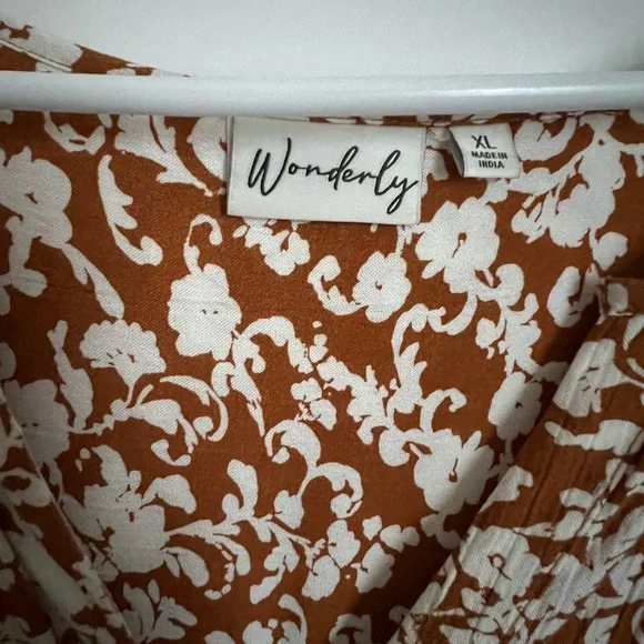 Wonderly Terracotta and White Floral Dress - Picture 2 of 6